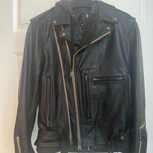 R13 Black Leather Moto Jacket